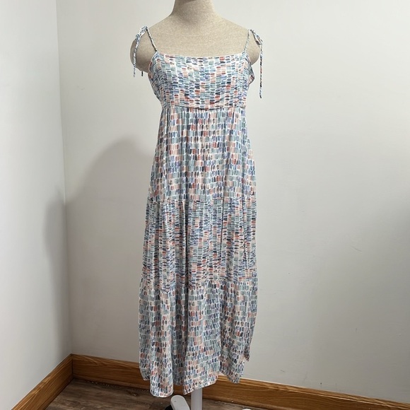 Gilli Multicolor Sleeveless Midi Flowy Dress Spaghetti Straps Women's Size Large - Picture 11 of 12